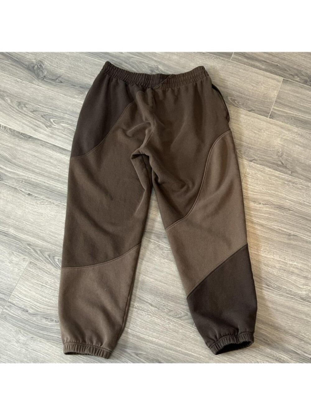 Alo Yoga Make Waves Sweatpant Womens L Brown Colorblock Fleece Lined Lounge - Picture 2 of 12